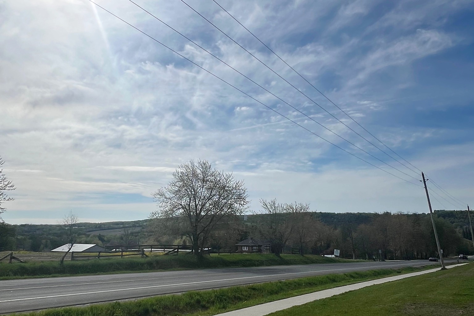 Rolling countryside and open sky near Millbrook, Ontario