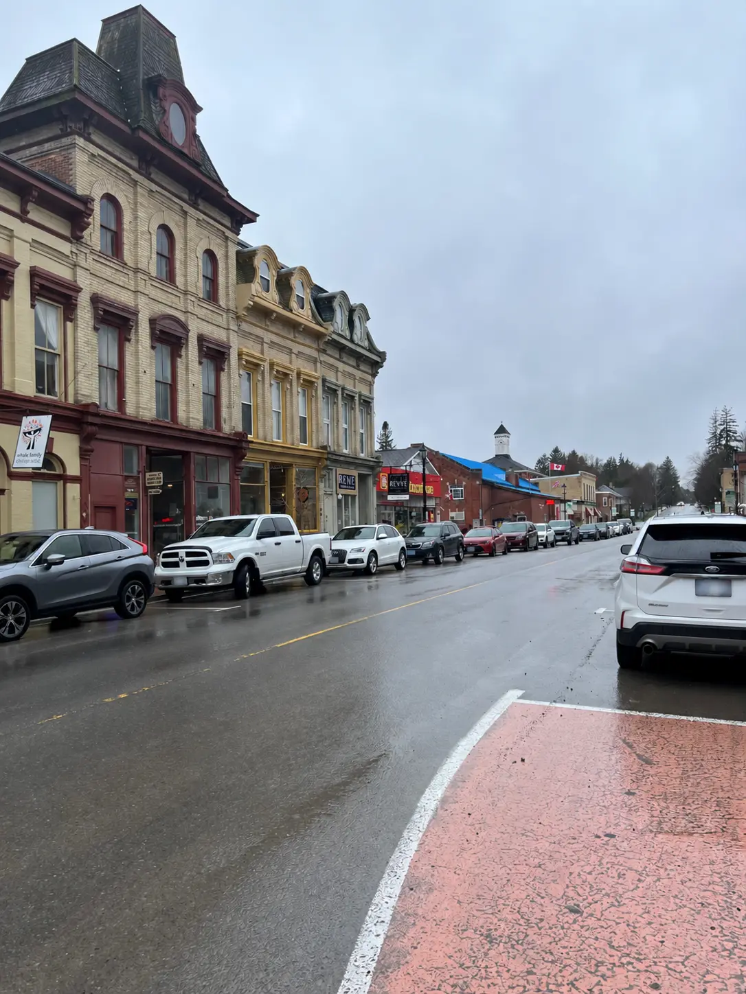 Historic buildings and shops along King Street in downtown Millbrook